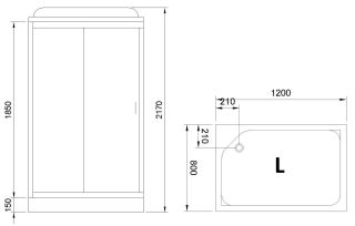 Душевая кабина Royal Bath HP левая стекло прозрачное 120x80см RB8120HP1-T-L